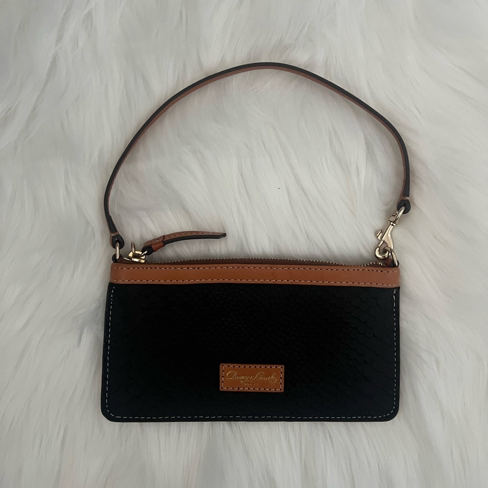 Dooney & Bourke Black and Tan Wristlet